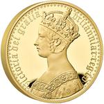 Gold Ten Ounces 2021 Queen Victoria - Gothic: Photo Gothic Crown Portrait 2021 UK 10oz Gold Proof Coin / thumbnail