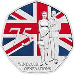 United Kingdom / Fifty Pence 2023 Windrush Generation / Coloured Reverse - reverse photo