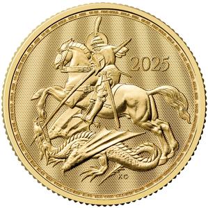 United Kingdom / Gold Quarter Ounce 2025 St George and the Dragon - reverse photo