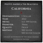 Silver Ounce 2022 America the Beautiful - California: Photo Coin, United States, Silver Ounce 2022 America the Beautiful - California / thumbnail