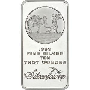 United States / Silver Ten Ounces Bar - SilverTowne Prospector - reverse photo