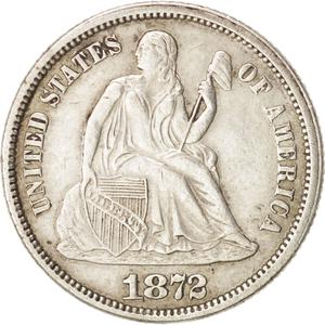United States / One Dime 1872 Seated Liberty - obverse photo