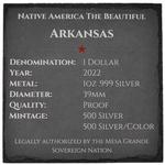 Silver Ounce 2022 America the Beautiful - Arkansas: Photo Coin, United States, Silver Ounce 2022 America the Beautiful - Arkansas / thumbnail