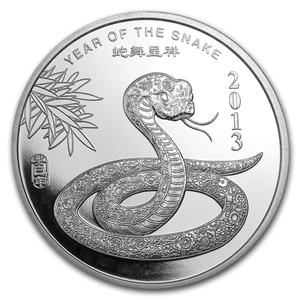 United States / Silver Ounce 2013 Year of the Snake - reverse photo