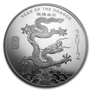 United States / Silver Ten Ounces 2012 Year of the Dragon - reverse photo