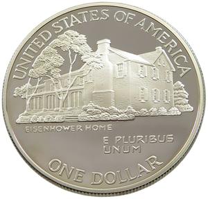United States / One Dollar 1990 Eisenhower Centennial - reverse photo