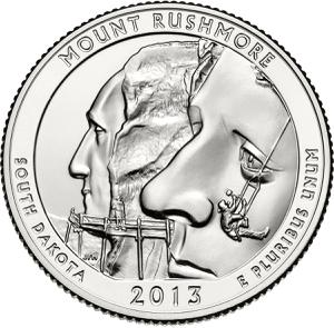 United States / Quarter Dollar 2013 Mount Rushmore National Memorial - reverse photo