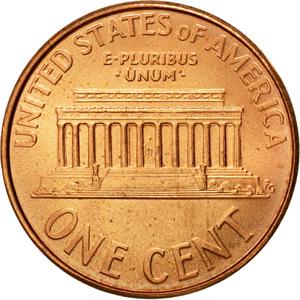 United States / One Cent 2008 Lincoln Memorial - reverse photo