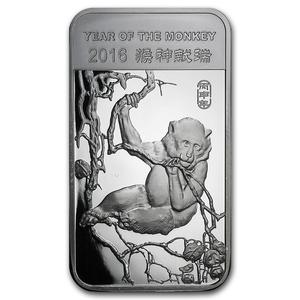 United States / Silver Five Ounces 2016 Year of the Monkey - Bar - reverse photo
