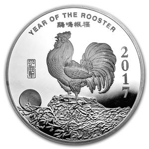 United States / Silver Ten Ounces 2017 Year of the Rooster - reverse photo