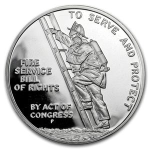 United States / Silver Ounce 1992 Benjamin Franklin - Firefighters Medal - obverse photo