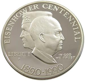 United States / One Dollar 1990 Eisenhower Centennial - obverse photo