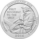 United States / Silver Five Ounces 2016 Cumberland Gap / Uncirculated - reverse photo
