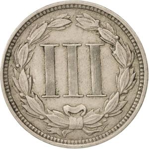 United States / Three Cents 1869, Nickel - reverse photo