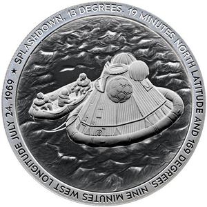 United States / Silver Ounce 2019 Apollo 11 - Splashdown - reverse photo