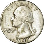 United States / Quarter Dollar 1949 Washington - obverse photo