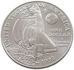 One Dollar 1992 Columbus: Photo Coin, United States, One Dollar 1992 Columbus / thumbnail