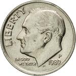 One Dime 1989 Roosevelt: Photo United States - Roosevelt Dime 1989 / thumbnail