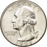 Quarter Dollar 1958 Washington: Photo United States - Washington Quarter 1958 / thumbnail
