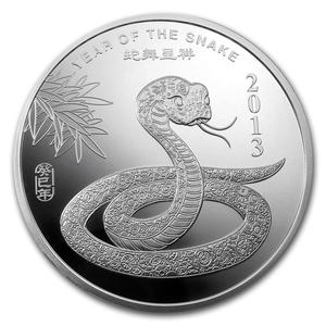 United States / Silver Ten Ounces 2013 Year of the Snake - reverse photo
