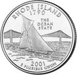 Quarter Dollar 2001 Rhode Island: Photo 2001 Rhode Island State Quarter / thumbnail