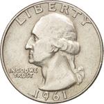 Quarter Dollar 1961 Washington: Photo United States - Washington Quarter 1961 / thumbnail