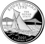Quarter Dollar 2001 Rhode Island: Photo 2001 Rhode Island State Quarter - Proof / thumbnail