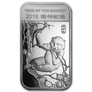 United States / Silver Ounce 2016 Year of the Monkey - Bar - reverse photo