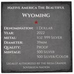 Silver Ounce 2022 America the Beautiful - Wyoming: Photo Coin, United States, Silver Ounce 2022 America the Beautiful - Wyoming / thumbnail