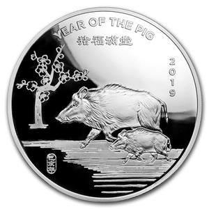 United States / Silver Ten Ounces 2019 Year of the Pig - reverse photo