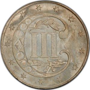 United States / Three Cents 1866, Silver - reverse photo