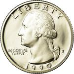United States / Quarter Dollar 1990 Washington - obverse photo