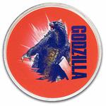 Silver Ounce Round (2024) Godzilla vs Kong - Godzilla, Coloured: Photo 1 oz Silver Round - Godzilla x Kong - Godzilla Colorized / thumbnail