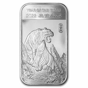 United States / Silver Ounce 2022 Year of the Tiger - Bar - reverse photo