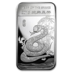United States / Silver Five Ounces 2013 Year of the Snake - Bar - reverse photo