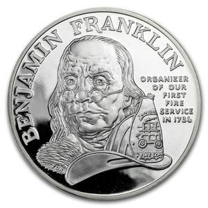 United States / Silver Ounce 1992 Benjamin Franklin - Firefighters Medal - reverse photo