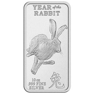 United States / Silver Ten Ounces (2023) SilverTowne Bar - Year of the Rabbit - reverse photo