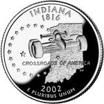 Quarter Dollar 2002 Indiana: Photo 2002 Indiana State Quarter - Proof / thumbnail