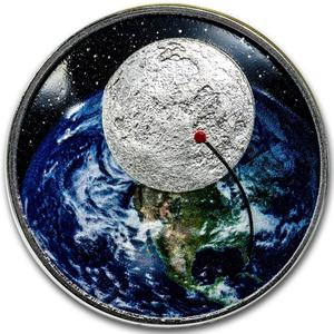 United States / Silver Ounce 2019 Moon Landing, Domed - reverse photo