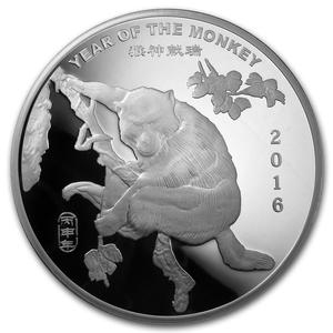 United States / Silver Ten Ounces 2016 Year of the Monkey - reverse photo