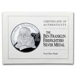 Silver Ounce 1992 Benjamin Franklin - Firefighters Medal: Photo Coin, United States, Silver Ounce 1992 Benjamin Franklin - Firefighters Medal / thumbnail