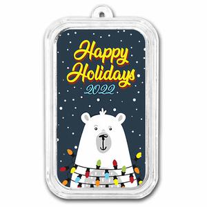 United States / Silver Ounce 2022 Happy Holidays - Bar - reverse photo