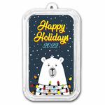 Silver Ounce 2022 Happy Holidays - Bar: Photo Coin, United States, Silver Ounce 2022 Happy Holidays - Bar / thumbnail