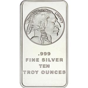 United States / Silver Ten Ounces SilverTowne - Buffalo Bar - reverse photo