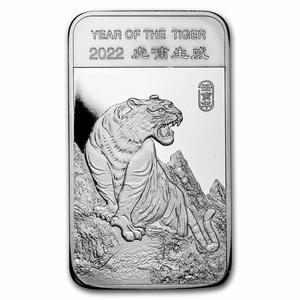 United States / Silver Five Ounces 2022 Year of the Tiger - Bar - reverse photo