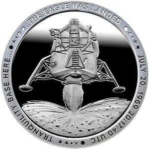 United States / Silver Ounce 2019 Apollo 11 - Eagle Landing - reverse photo