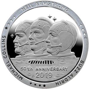 United States / Silver Ounce 2019 Apollo 11 - The Crew - reverse photo