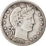 Quarter Dollar 1914 Barber: Photo United States - Barber Quarter 1914 / thumbnail