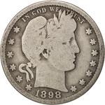 United States / Quarter Dollar 1898 Barber - obverse photo