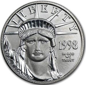 United States / Platinum Quarter Ounce 1998 American Eagle, Bullion - obverse photo